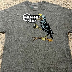 🐢 '20 Grateful Dead Band Year Of The Flood Bird Song Custom Liquid Blue Tee